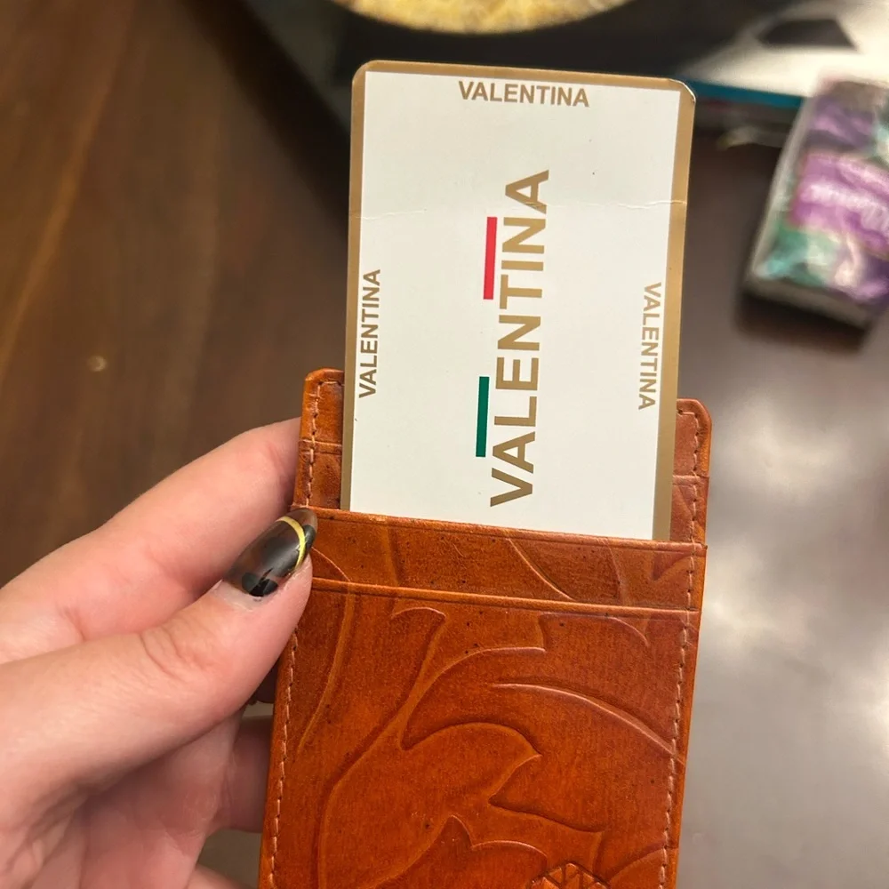 Valentina Tan Leather Money Clip